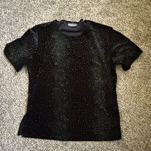 Black Glitter Top Sparkly